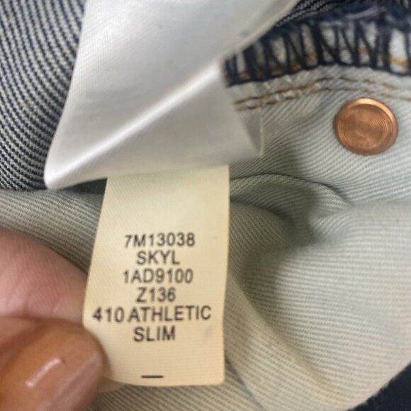 Lucky Brand Mens 31 x 32 410 Athletic Slim Leg Stretch Denim Jeans Dark Wash - Picture 12 of 12